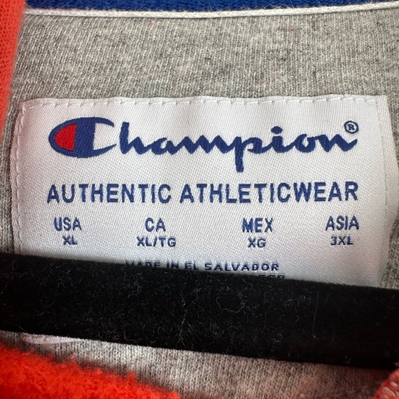 Champion Red Sweatshirt Bold Logo Athletic Wear - Picture 3 of 5